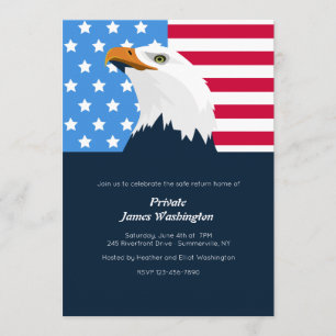 Bald Eagle Patriotic Invitation Kaart