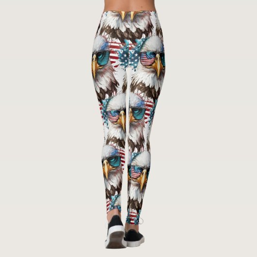 Bald Eagle-patroon modern & uniek VS-symbool Leggings (Achterkant)