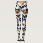 Bald Eagle-patroon modern & uniek VS-symbool Leggings (Voorkant)