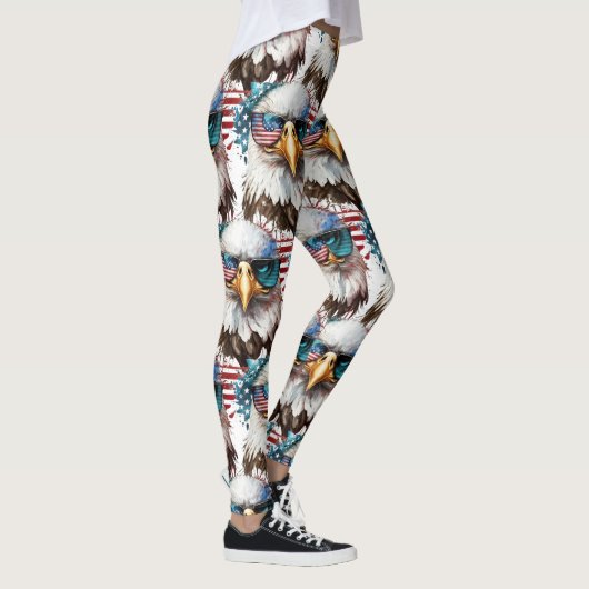Bald Eagle-patroon modern & uniek VS-symbool Leggings (Rechts)