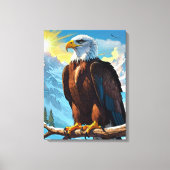 Bald Eagle Perched op Branch Canvas Afdrukken (Voorkant)
