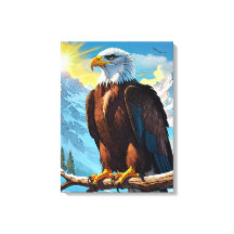 Bald Eagle Perched op Branch Canvas Afdrukken