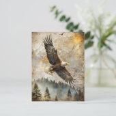 Bald Eagle Pine Forest  Natuur Wildlife Briefkaart (Staand voorkant)