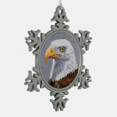Bald Eagle Portrait Tin Sneeuwvlok Ornament (Links)