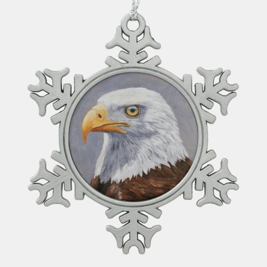 Bald Eagle Portrait Tin Sneeuwvlok Ornament (Voorkant)