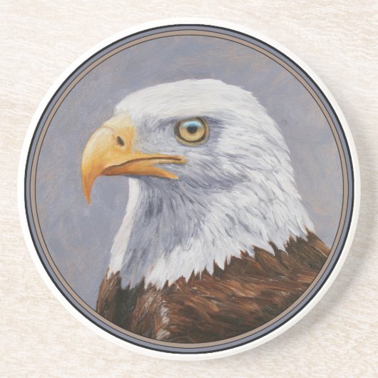 Bald Eagle Portrait Zandsteen Onderzetter (Voorkant)