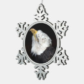 Bald Eagle Portriat Tin Sneeuwvlok Ornament (Rechts)