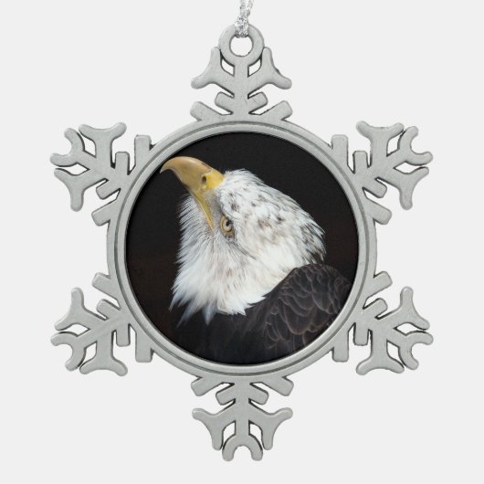 Bald Eagle Portriat Tin Sneeuwvlok Ornament (Voorkant)