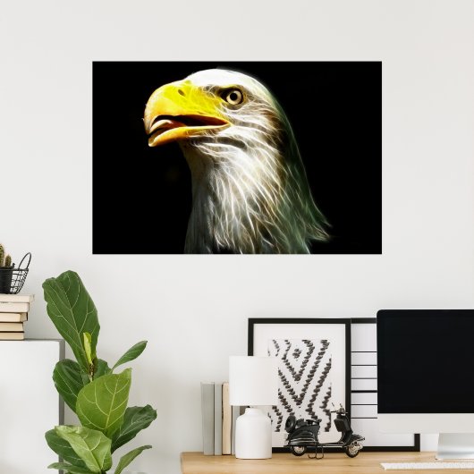 Bald Eagle poster voor stroomgloed (Thuiskantoor)