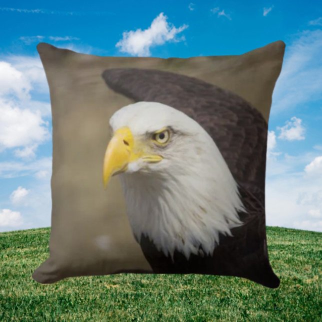 Bald Eagle Power – Kussenhoes met gewaagde opdruk Kussen (Creator heeft geüpload)
