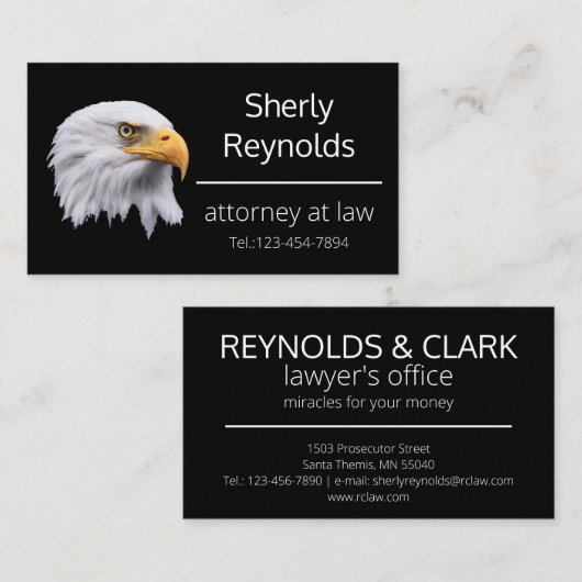 Bald Eagle, prachtig aanpasbaar Visitekaartje (Voorkant / Achterkant)
