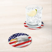 Bald Eagle, prachtig patriottisch cadeau Ronde Kartonnen Onderzetter (Insitu)
