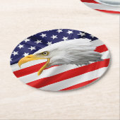 Bald Eagle, prachtig patriottisch cadeau Ronde Kartonnen Onderzetter (Gebogen)