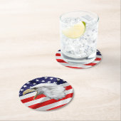 Bald Eagle, prachtig patriottisch Ronde Kartonnen Onderzetter (Insitu)
