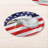 Bald Eagle, prachtig patriottisch Ronde Kartonnen Onderzetter (Gebogen)