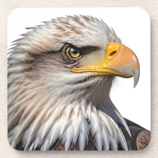 Bald Eagle Profile Bier Onderzetter (Voorkant)