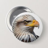Bald Eagle Profile Ronde Button 7,6 Cm (Voorkant /achterkant)