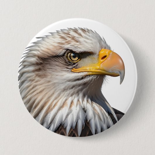 Bald Eagle Profile Ronde Button 7,6 Cm (Voorkant)