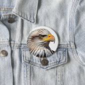 Bald Eagle Profile Ronde Button 7,6 Cm (In situ)