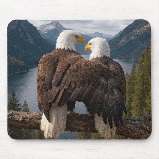 Bald Eagle Protecting His Mate Muismat (Voorkant)