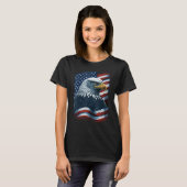 Bald Eagle Proud Patriotic American US Flag 4th Of T-shirt (Voorkant volledig)