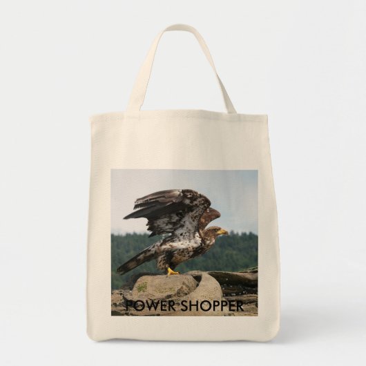 Bald Eagle Ready for Flight, POWER SHOPPER Tote Bag (Voorkant)