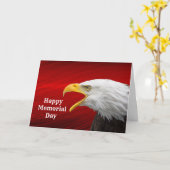 Bald Eagle Red Memorial Day Kaart (Gele Bloem)