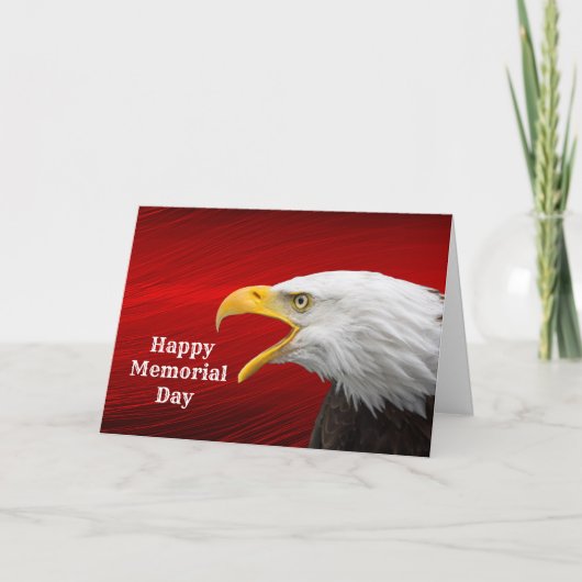 Bald Eagle Red Memorial Day Kaart (Voorkant)
