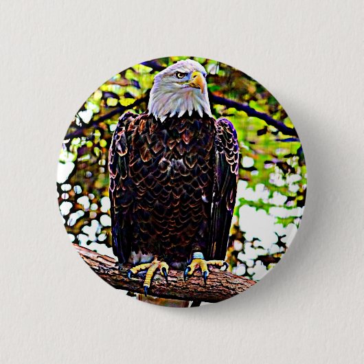 Bald Eagle Ronde Button 5,7 Cm (Voorkant)