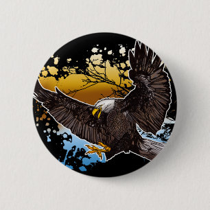 Bald Eagle Ronde Button 5,7 Cm