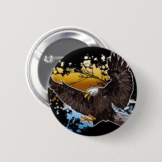 Bald Eagle Ronde Button 5,7 Cm (Voorkant /achterkant)