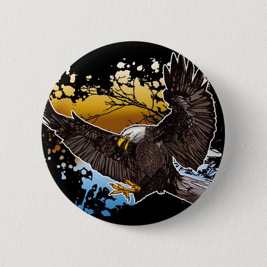 Bald Eagle Ronde Button 5,7 Cm (Voorkant)