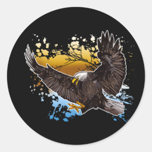Bald Eagle Ronde Sticker