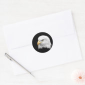 Bald Eagle Ronde Sticker (Envelop)