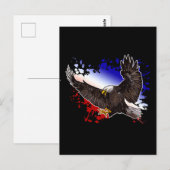 Bald Eagle - Rood, wit en blauw Briefkaart (Voorkant / Achterkant)