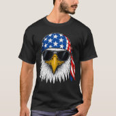 Bald Eagle Rood Wit en Blauw Onafhankelijkheidsdag T-shirt (Voorkant)
