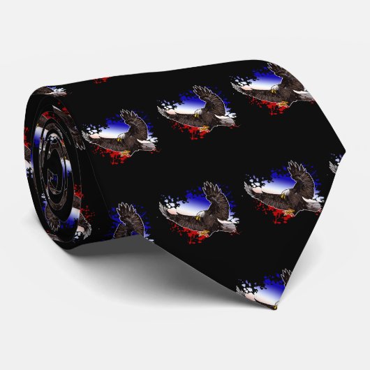 Bald Eagle - Rood, wit en blauw Stropdas (Opgerold)