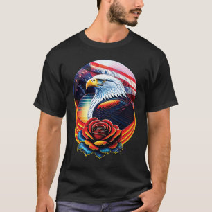 Bald Eagle Roos Patriotic op 4 juli Verenigde Stat T-shirt