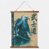 Bald Eagle Samurai Warrior - Japanse inktstijl Hangend Wandkleed (Voorkant)