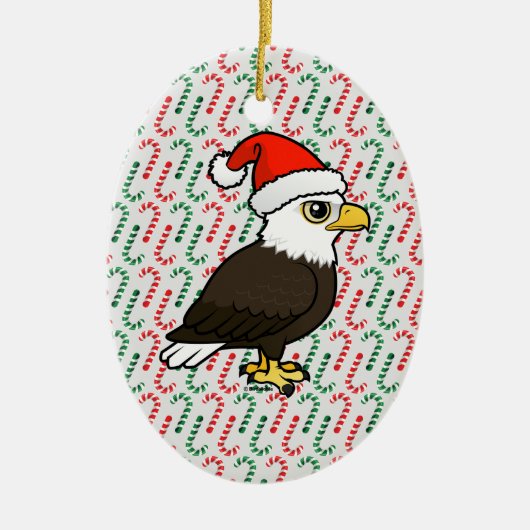Bald Eagle Santa Keramisch Ornament (Voorkant)
