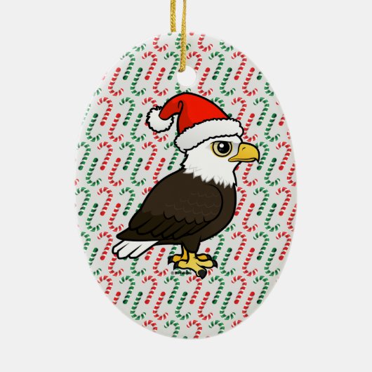 Bald Eagle Santa Keramisch Ornament (Achterkant)