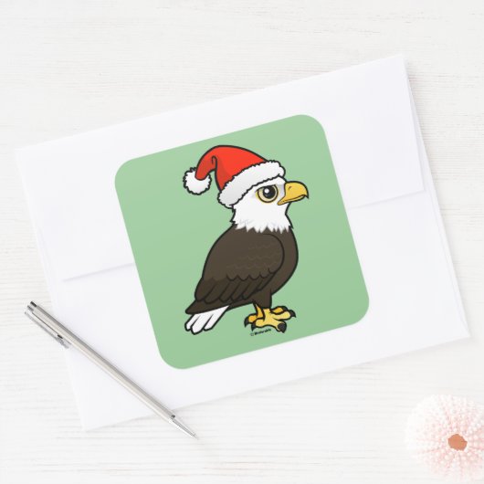 Bald Eagle Santa Vierkante Sticker (Envelop)