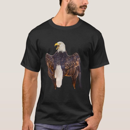 Bald Eagle schreeuwt van achter Natural T-shirt (Voorkant)