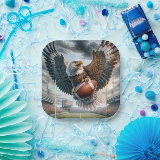 Bald Eagle scoort een touchdown Papieren Bordje (Feest)