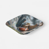 Bald Eagle scoort een touchdown Papieren Bordje (Gebogen)