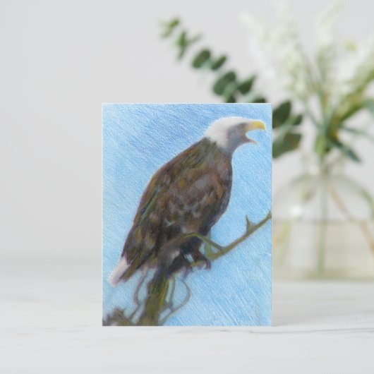 Bald Eagle Screaming in a Tree Briefkaart (Staand voorkant)