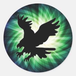 Bald Eagle Silhouette; Koel Ronde Sticker