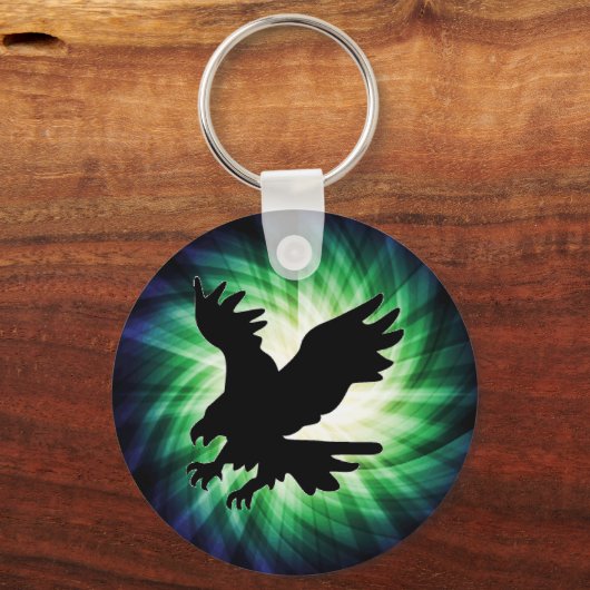 Bald Eagle Silhouette; Koel Sleutelhanger (Voorkant)