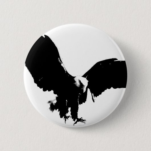 Bald Eagle Silhouette Ronde Button 5,7 Cm (Voorkant)