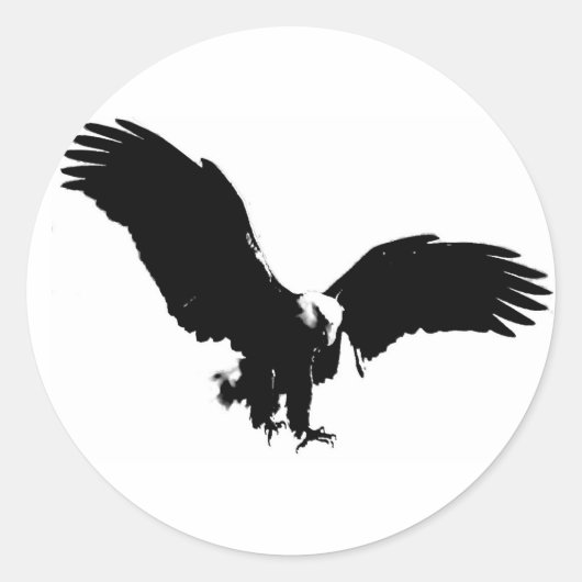 Bald Eagle Silhouette Ronde Sticker (Voorkant)